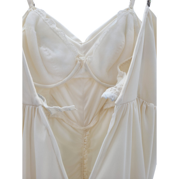 HP Vintage Nicole Gather Ruched Rhinestone Spaghetti Strap Maxi Prom Dress - Picture 9 of 13